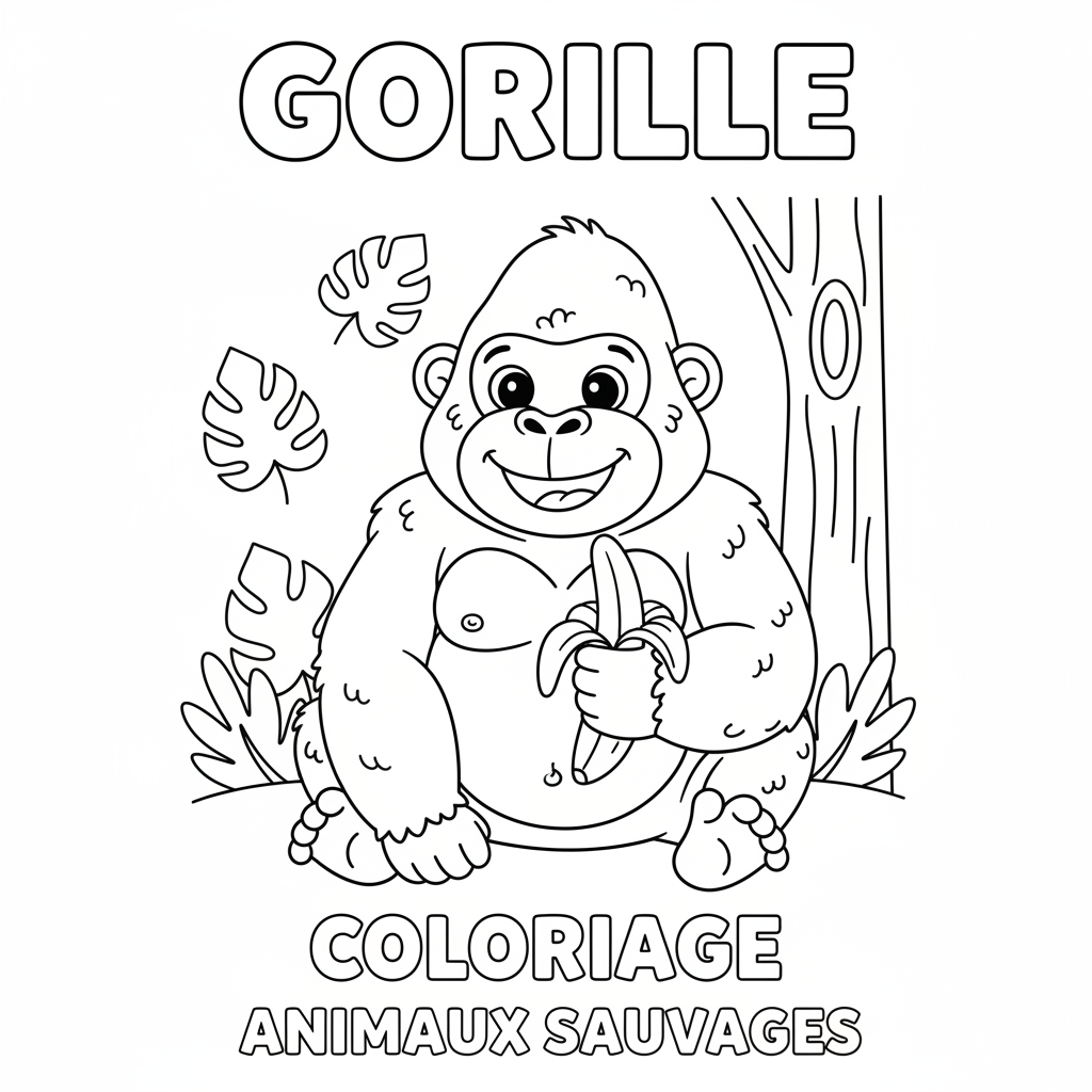 Coloriage gorille coloriage