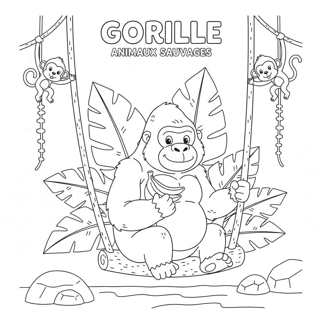 Coloriage gorille coloriage 2