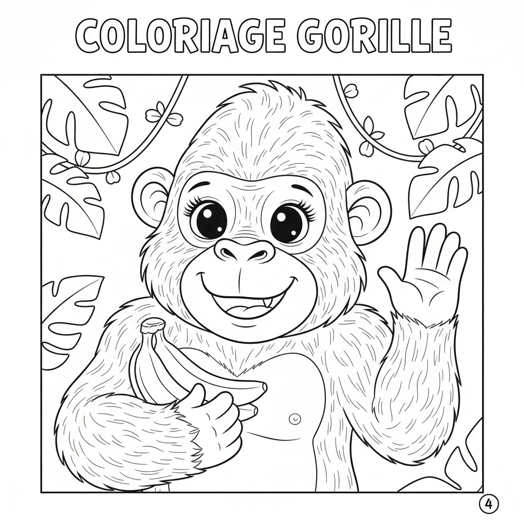 Coloriage gorille coloriage 4