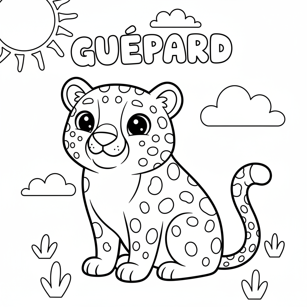 Coloriage guépard coloriage