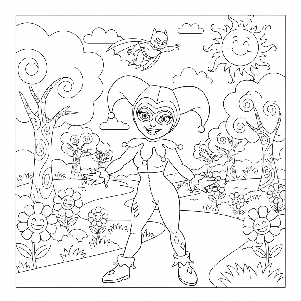 Coloriage harley quinn coloriage 3