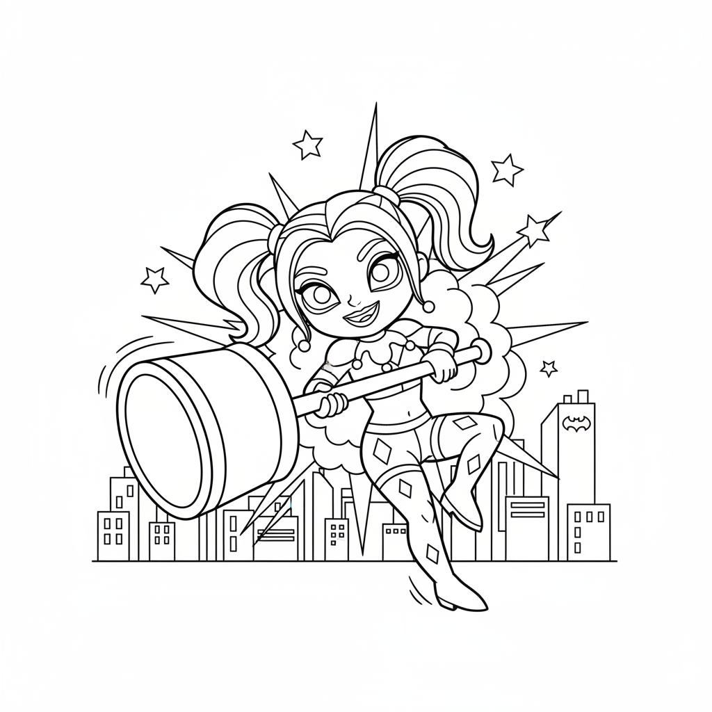 Coloriage harley quinn coloriage 5