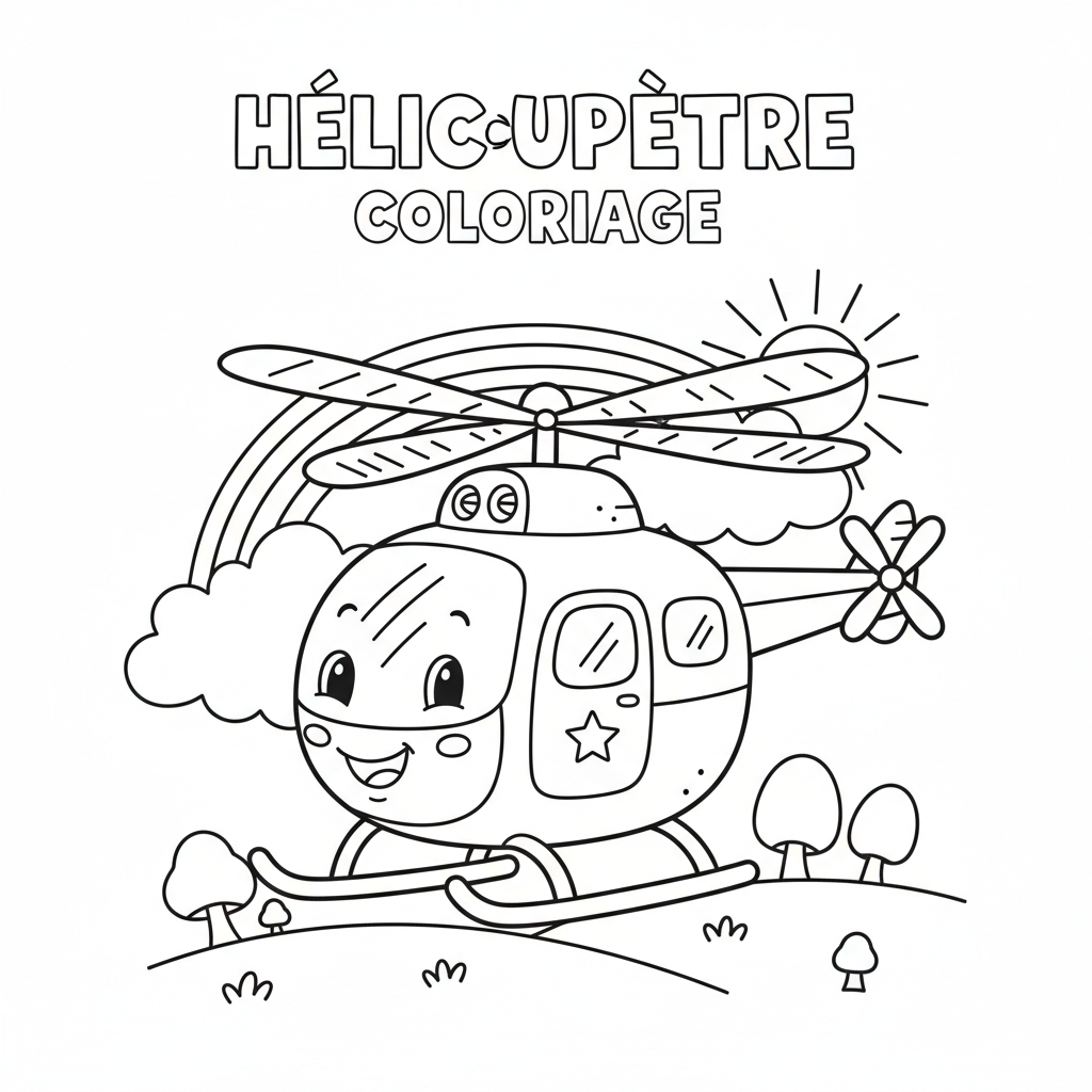 Coloriage hélicoptère coloriage 2
