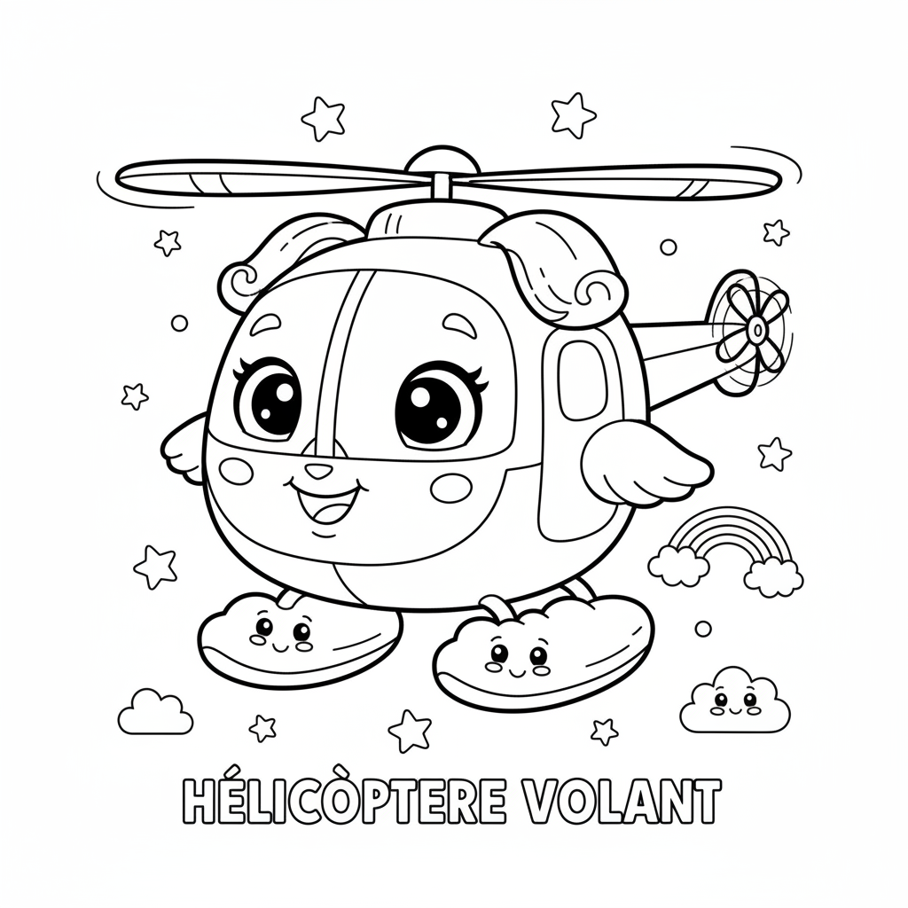 Coloriage hélicoptère coloriage 4