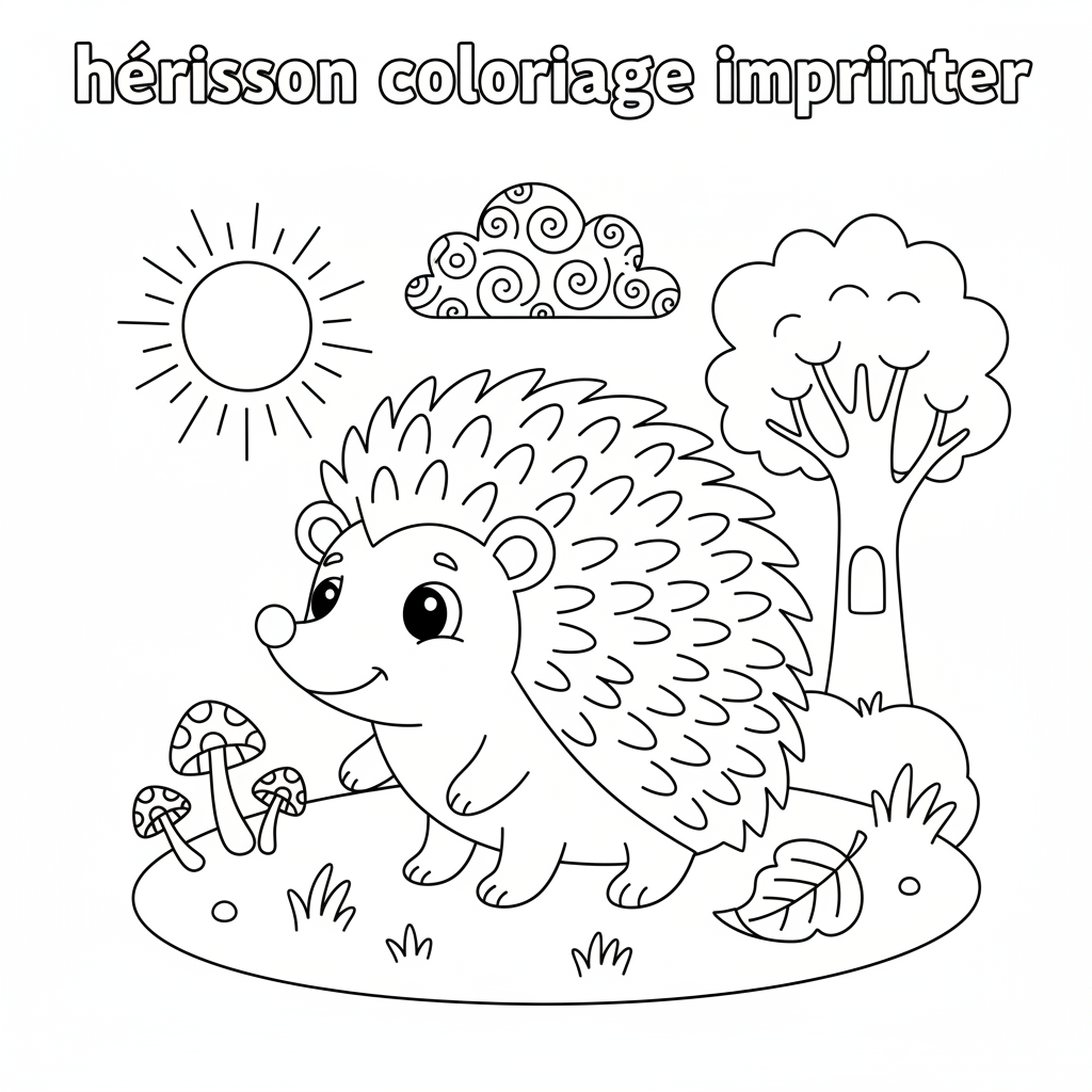 Coloriage hérisson coloriage imprimer 2