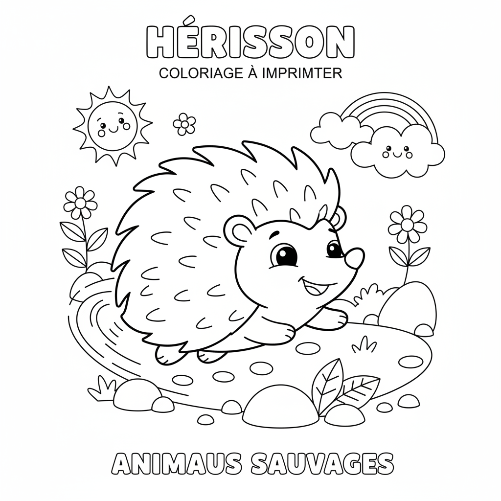 Coloriage hérisson coloriage imprimer 5