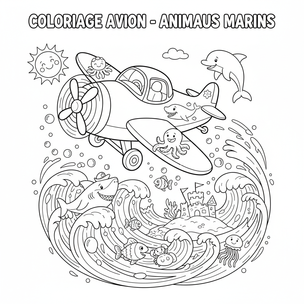 Coloriage imprimer coloriage avion 5