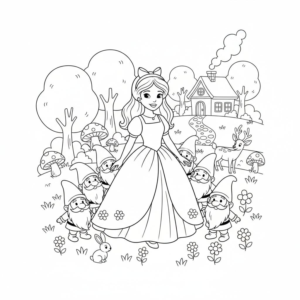 Coloriage imprimer coloriage blanche neige 3