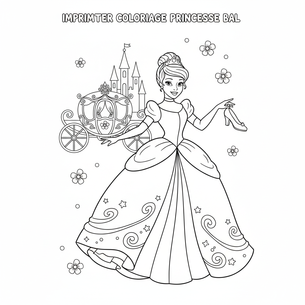 Coloriage imprimer coloriage cendrillon 2