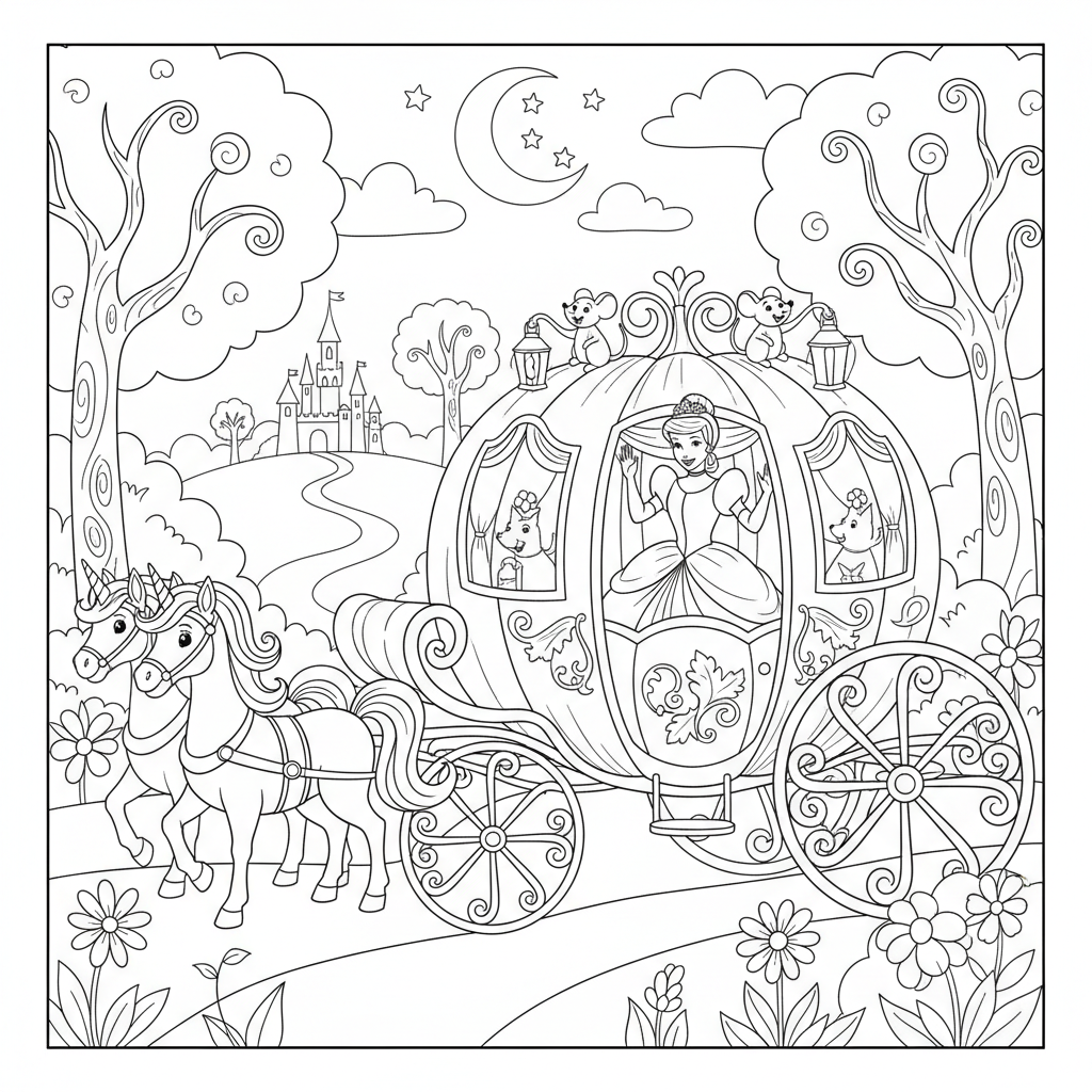 Coloriage imprimer coloriage cendrillon 3
