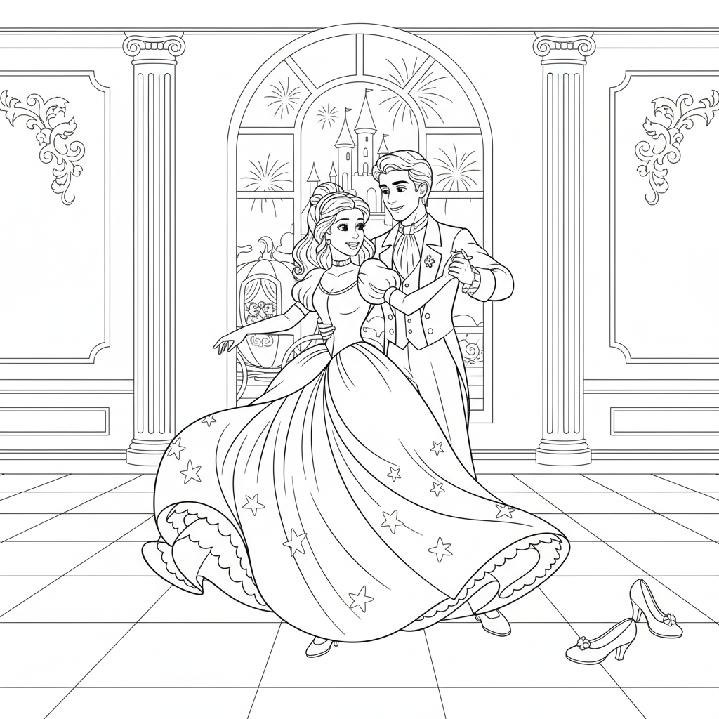 Coloriage imprimer coloriage cendrillon 5