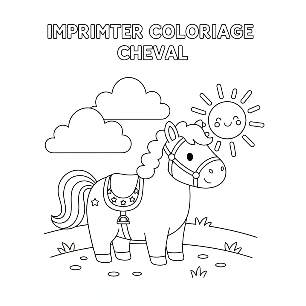 Coloriage imprimer coloriage cheval