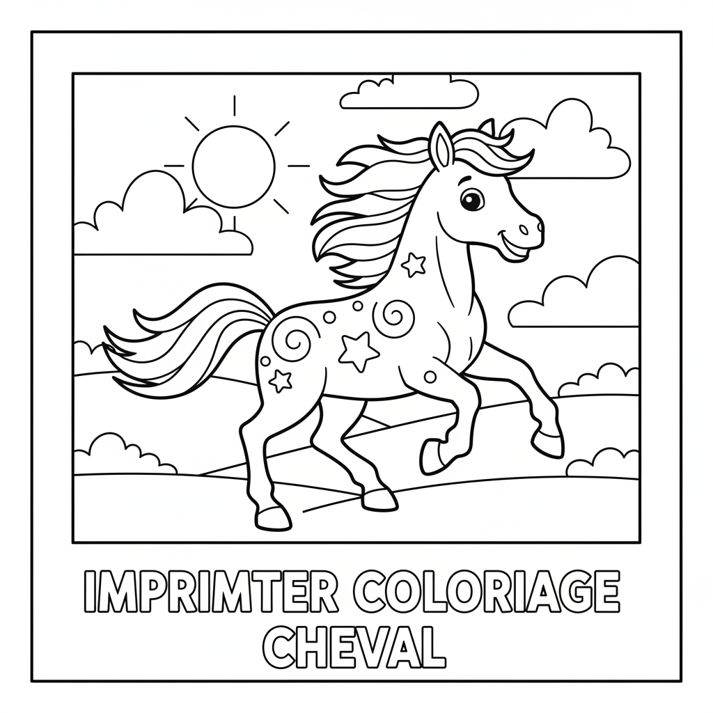 Coloriage imprimer coloriage cheval 5