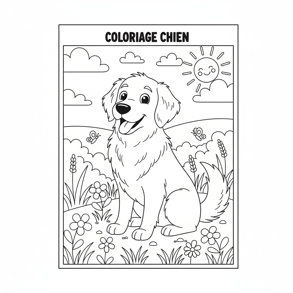 Coloriage imprimer coloriage chien 3