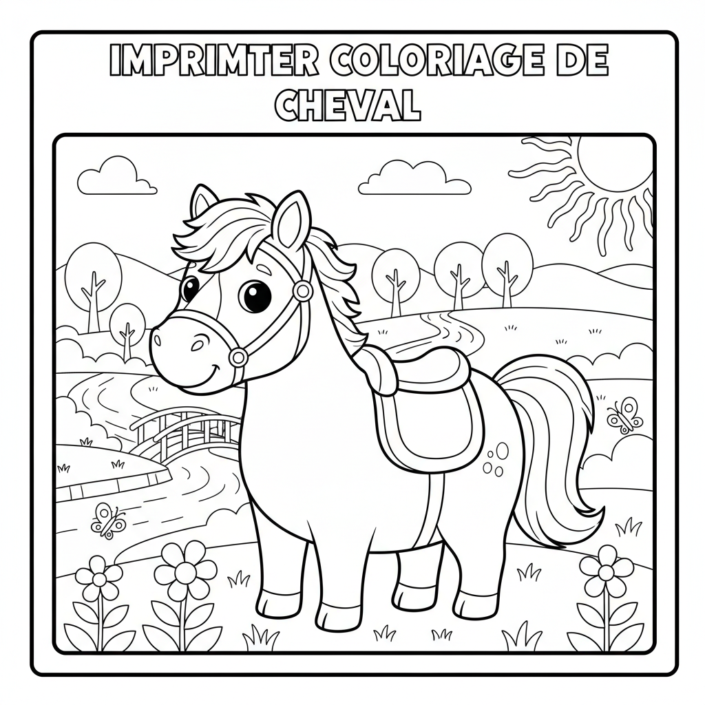 Coloriage imprimer coloriage de cheval 3