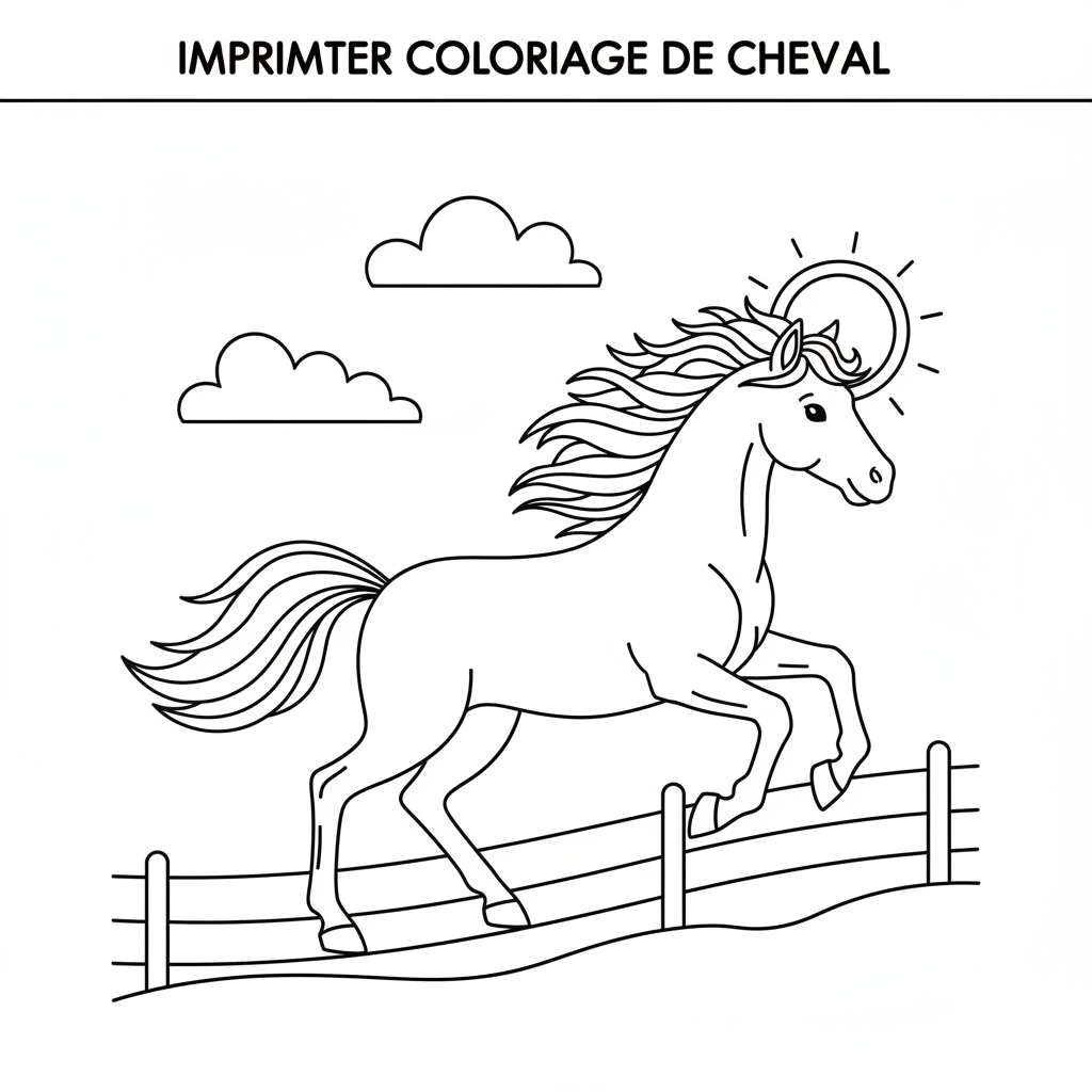 Coloriage imprimer coloriage de cheval 5