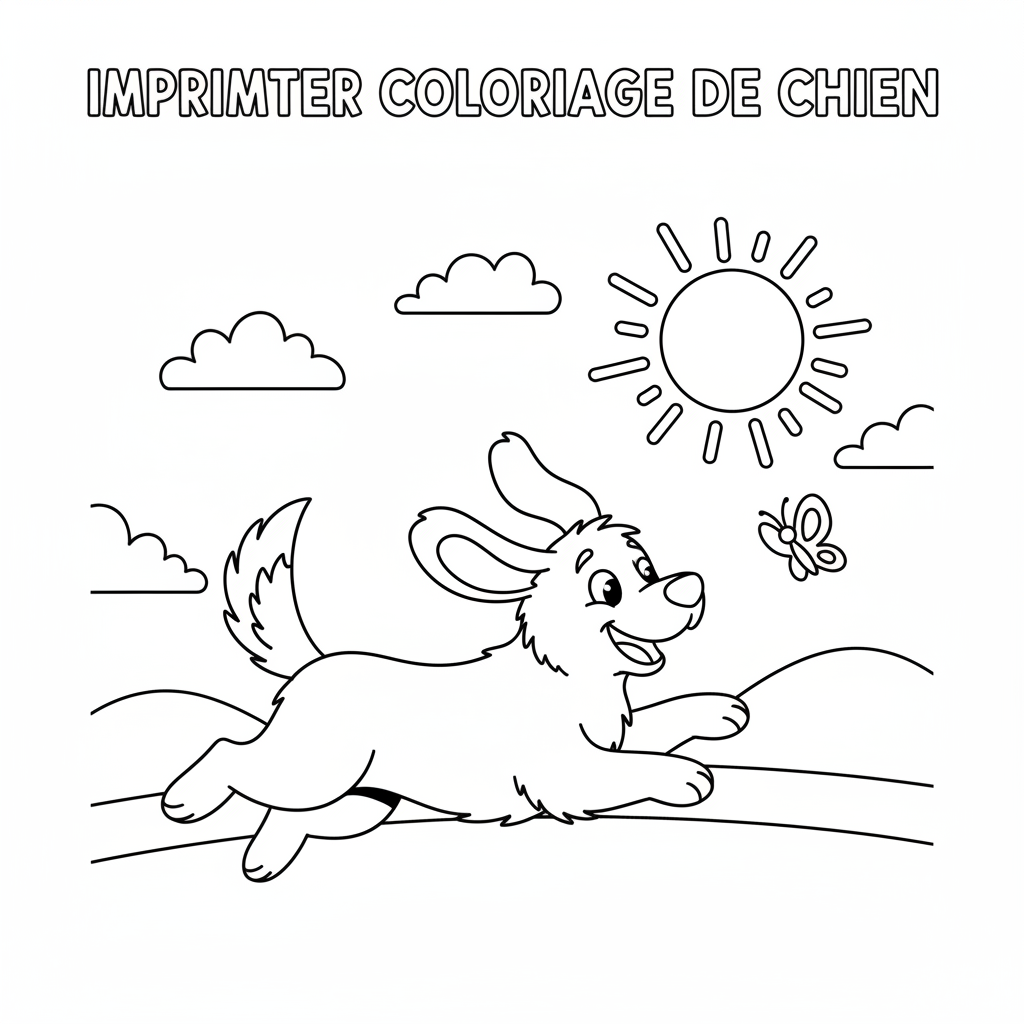 Coloriage imprimer coloriage de chien 5