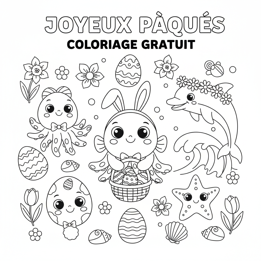 Coloriage imprimer coloriage de paques gratuit
