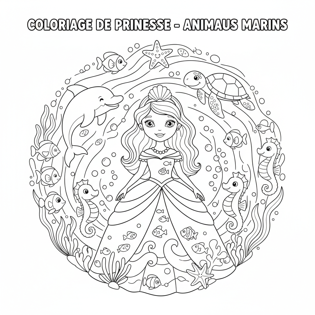 Coloriage imprimer coloriage de princesse 2