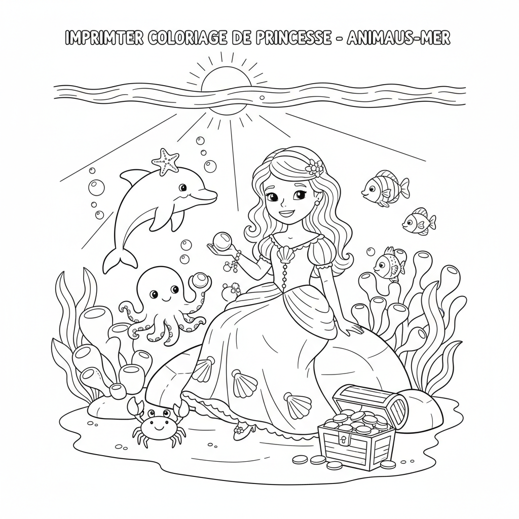 Coloriage imprimer coloriage de princesse 3