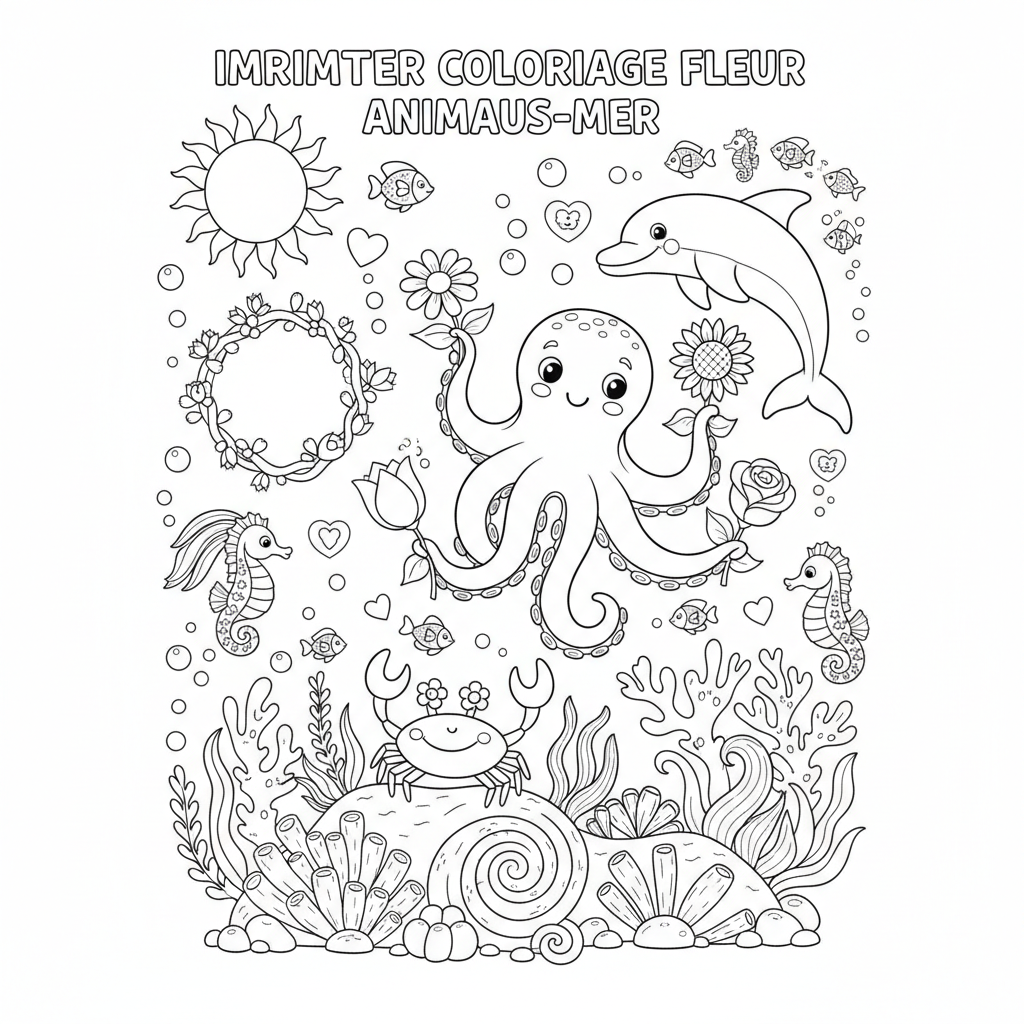 Coloriage imprimer coloriage fleur 5