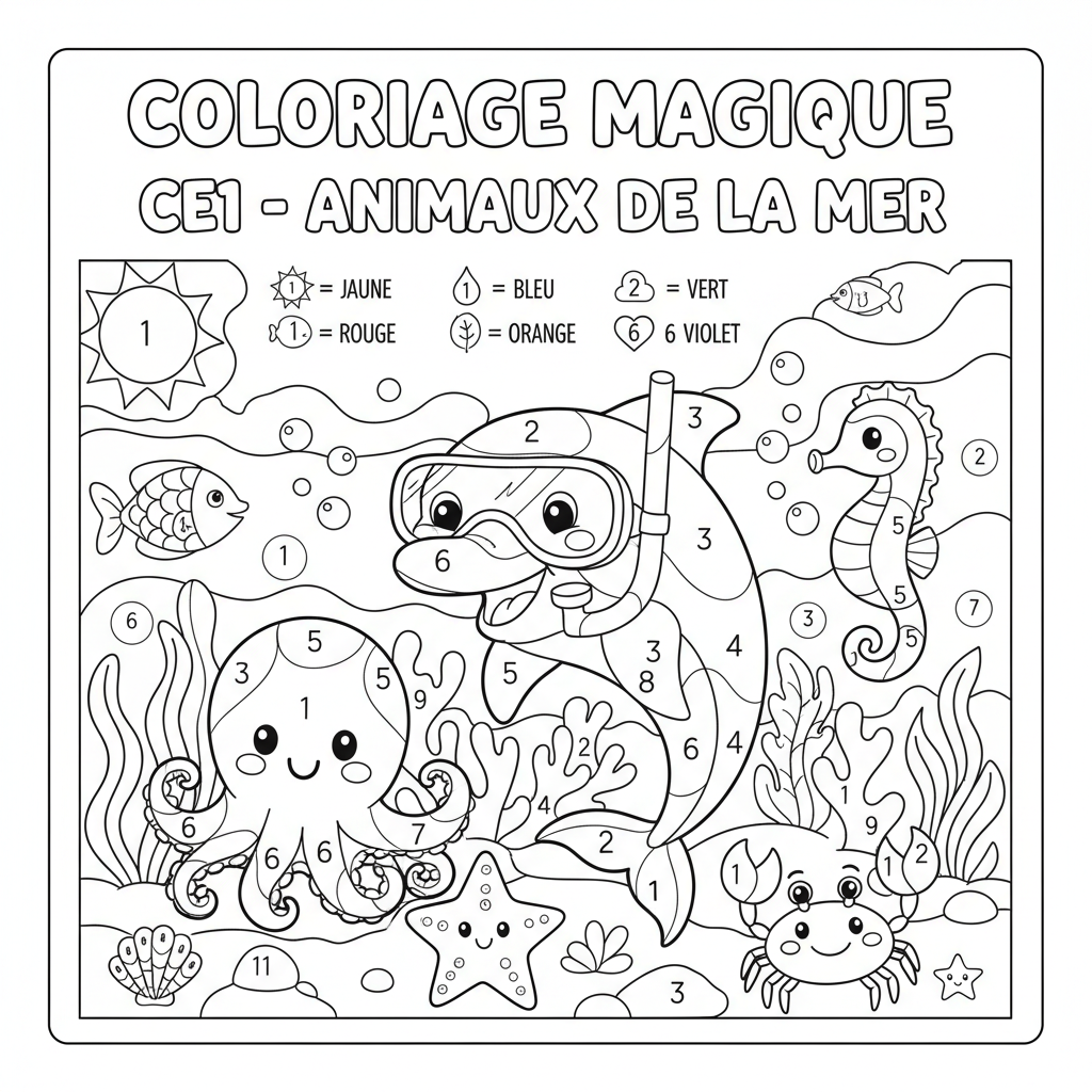 Coloriage imprimer coloriage magique ce1 2