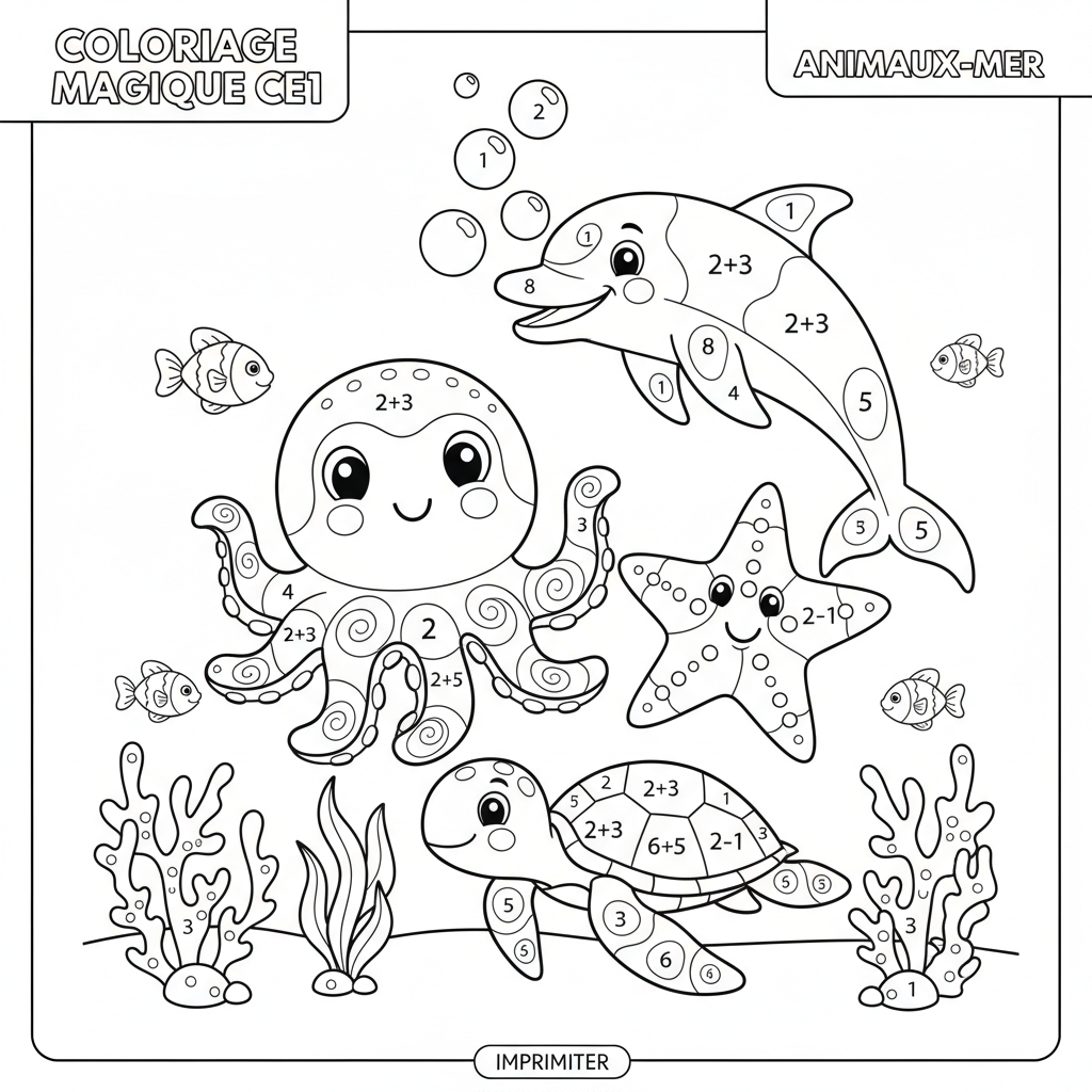 Coloriage imprimer coloriage magique ce1 3