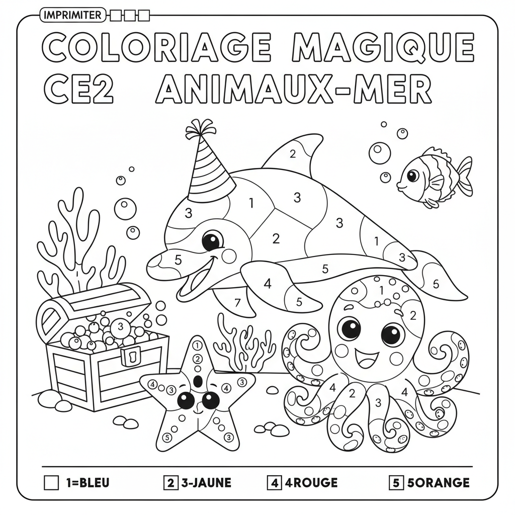 Coloriage imprimer coloriage magique ce2