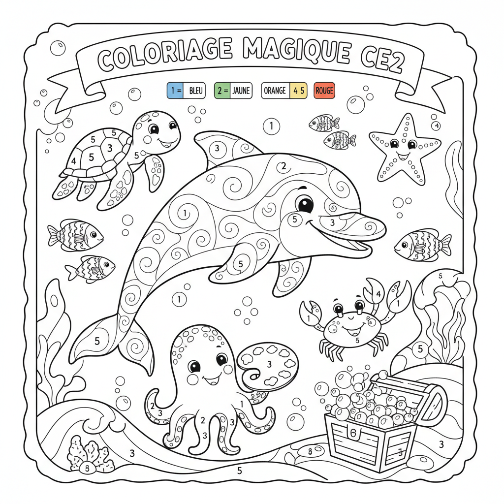 Coloriage imprimer coloriage magique ce2 2