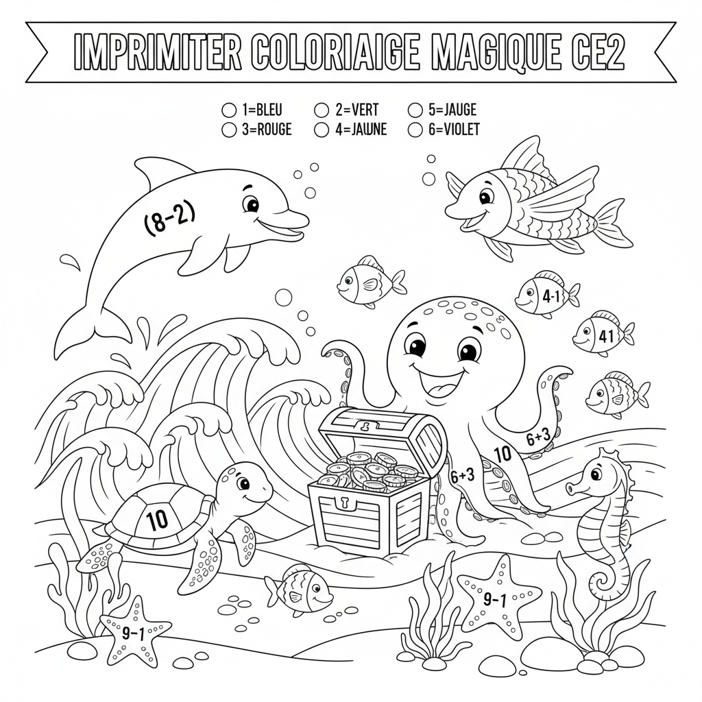 Coloriage imprimer coloriage magique ce2 5