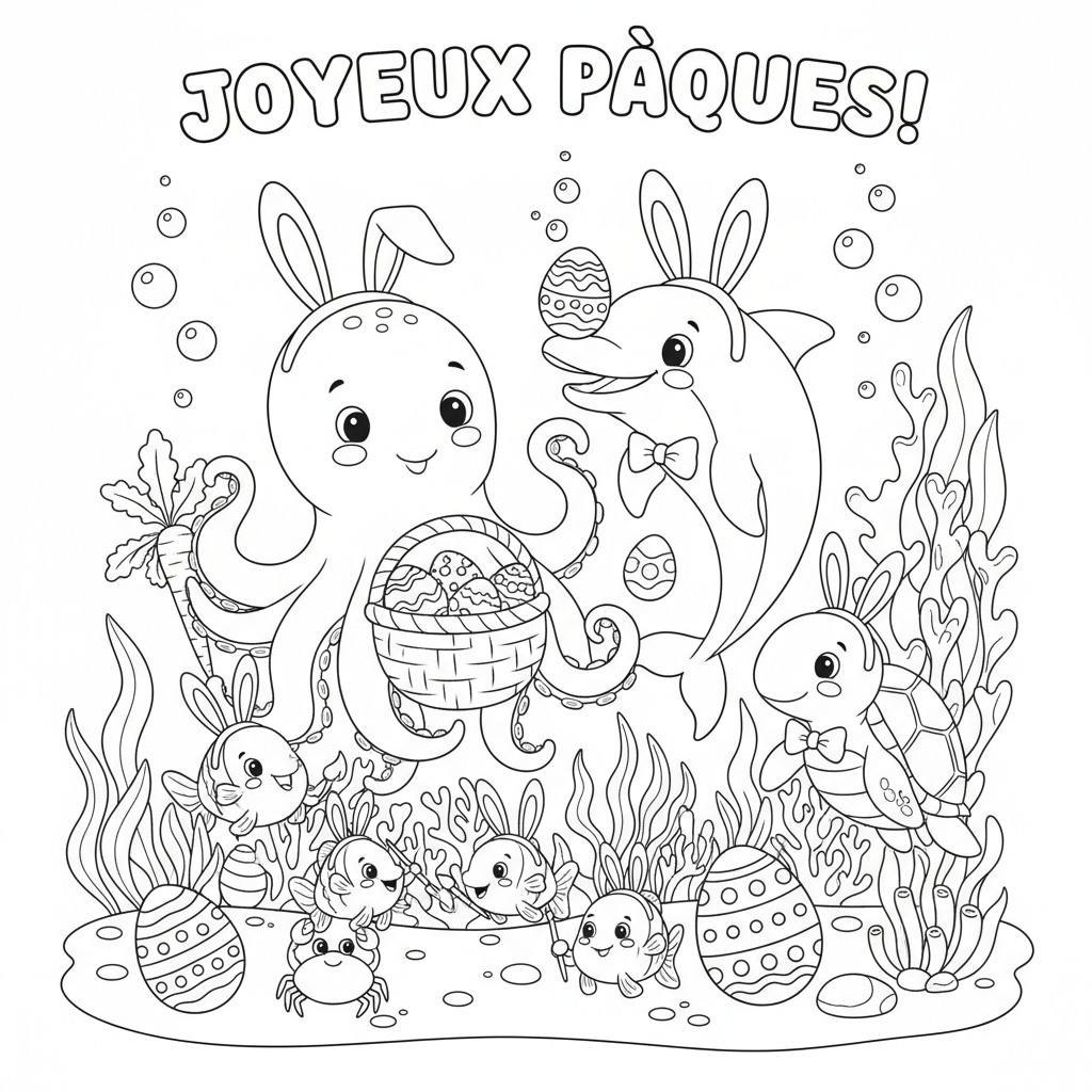 Coloriage imprimer coloriage paques 4
