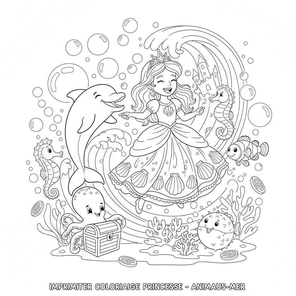 Coloriage imprimer coloriage princesse 5