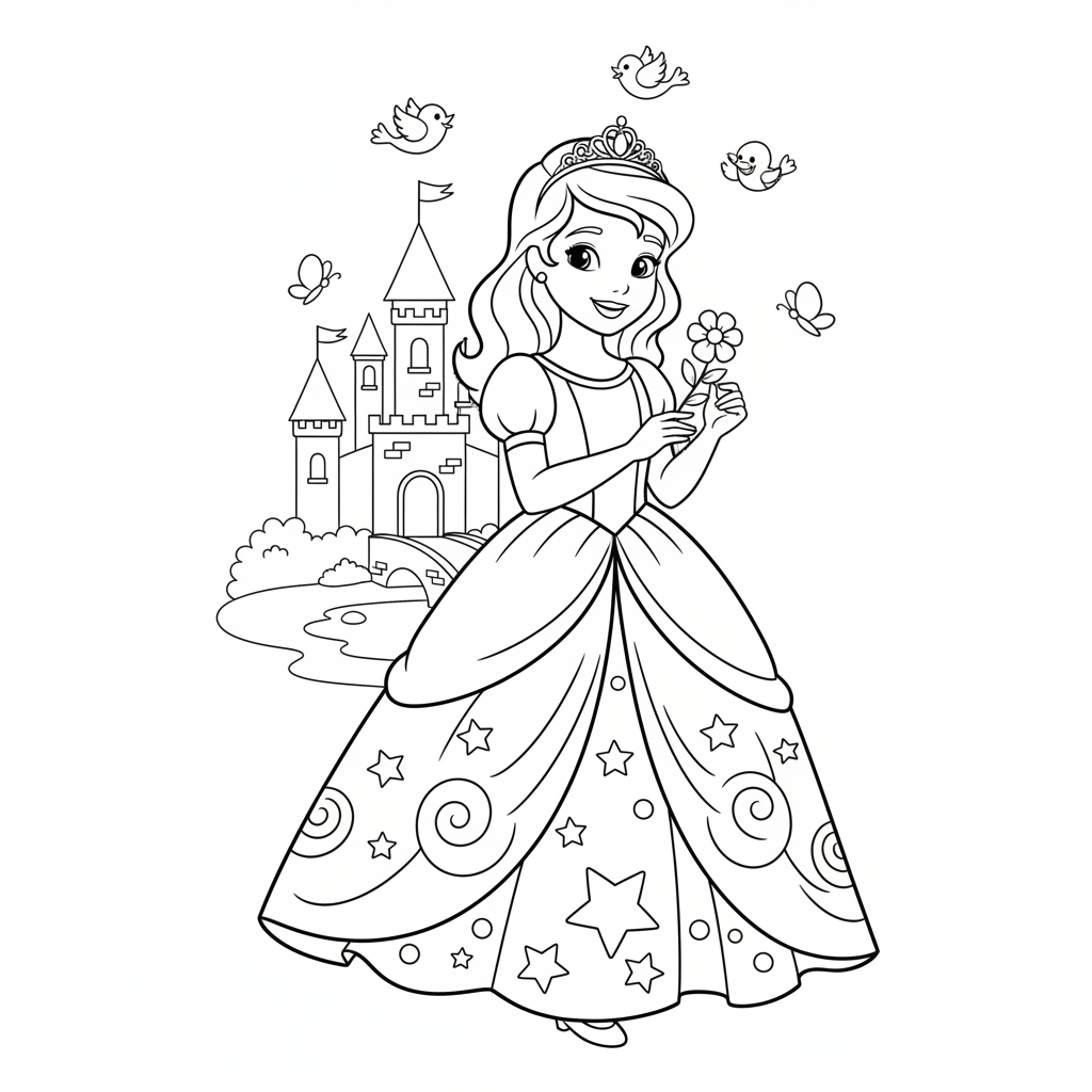 Coloriage imprimer coloriage princesse disney 1