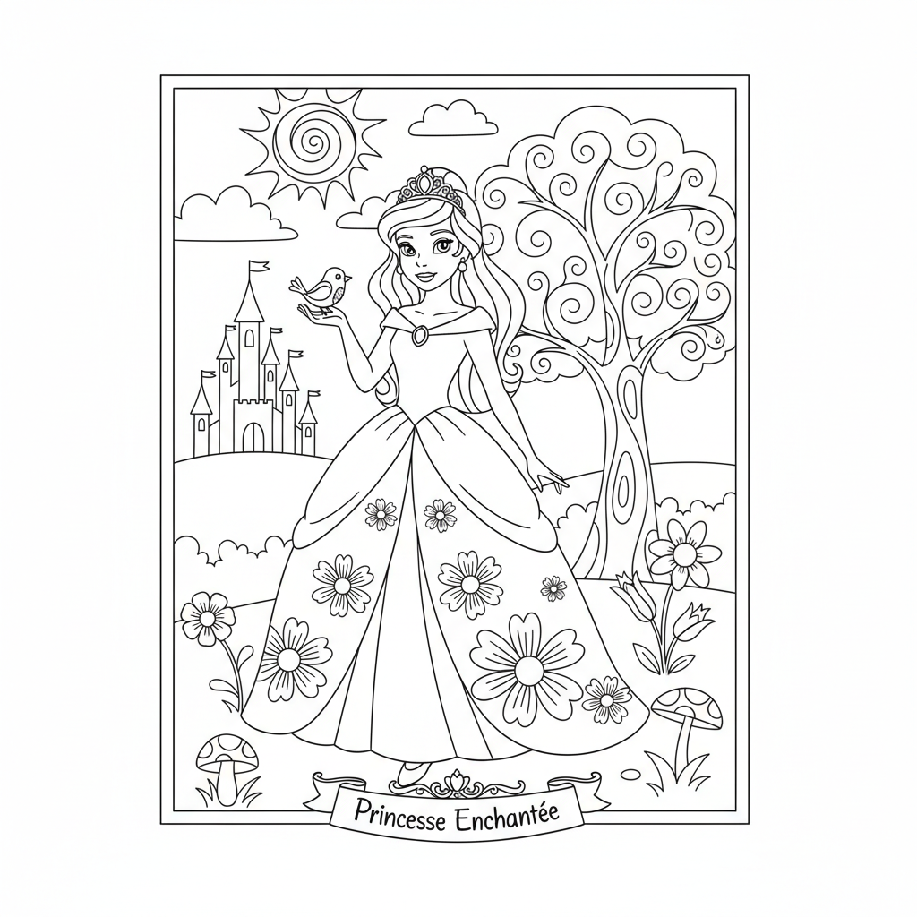 Coloriage imprimer coloriage princesse disney 3
