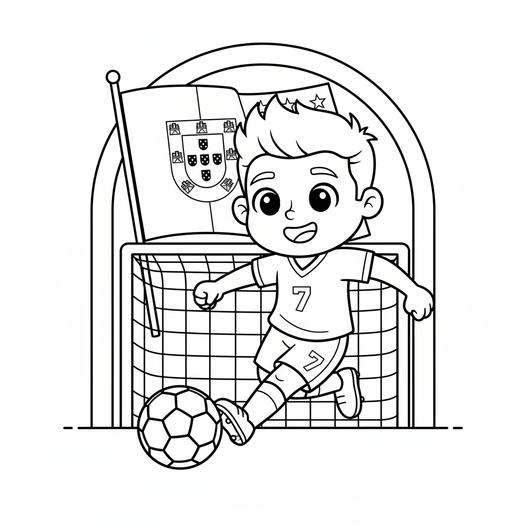 Coloriage imprimer coloriage ronaldo portugal 2