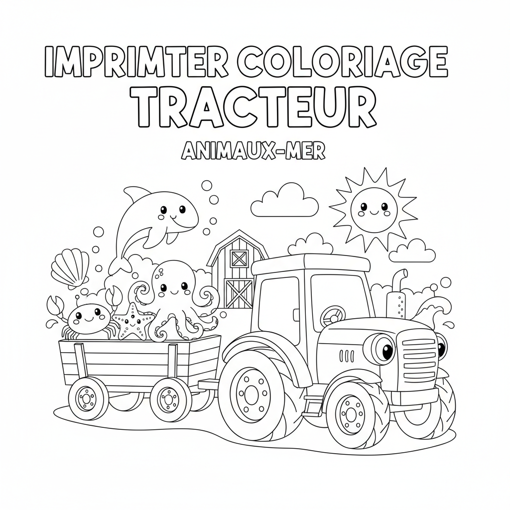 Coloriage imprimer coloriage tracteur