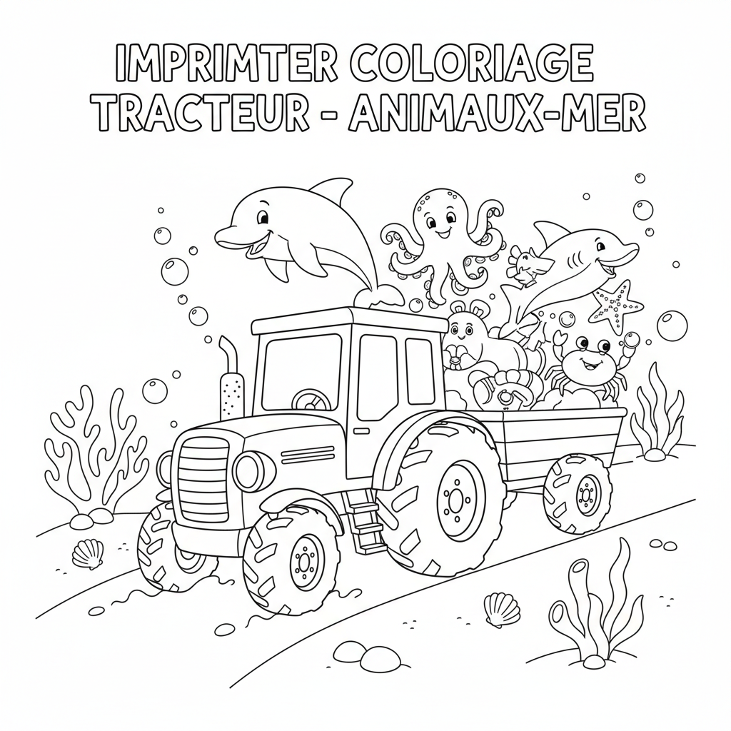 Coloriage imprimer coloriage tracteur 2