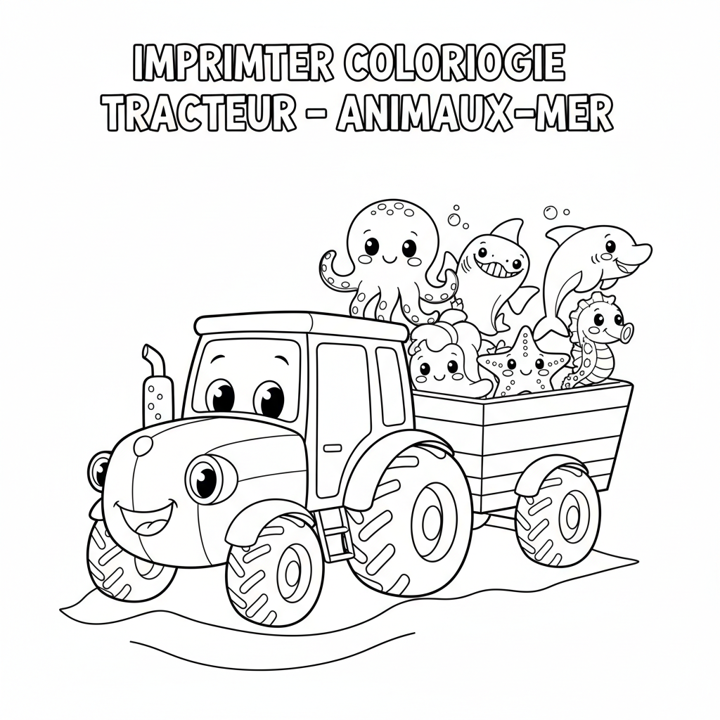 Coloriage imprimer coloriage tracteur 4