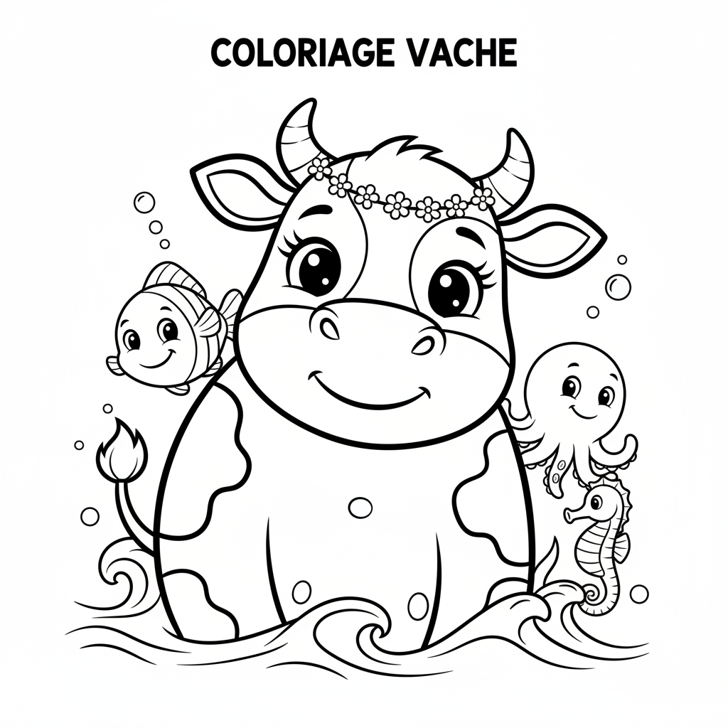 Coloriage imprimer coloriage vache 4
