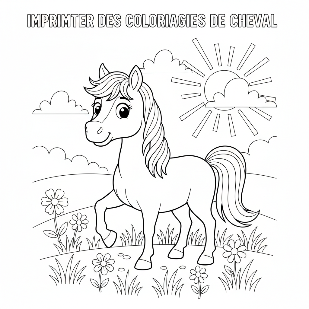 Coloriage imprimer des coloriage de cheval 3