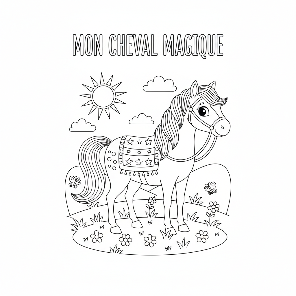 Coloriage imprimer un coloriage de cheval 2