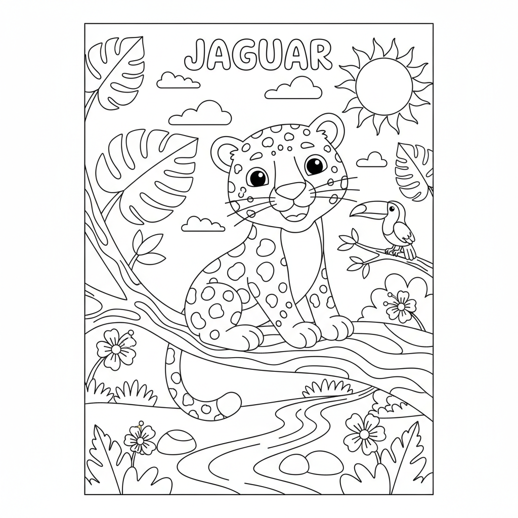 Coloriage jaguar coloriage 3