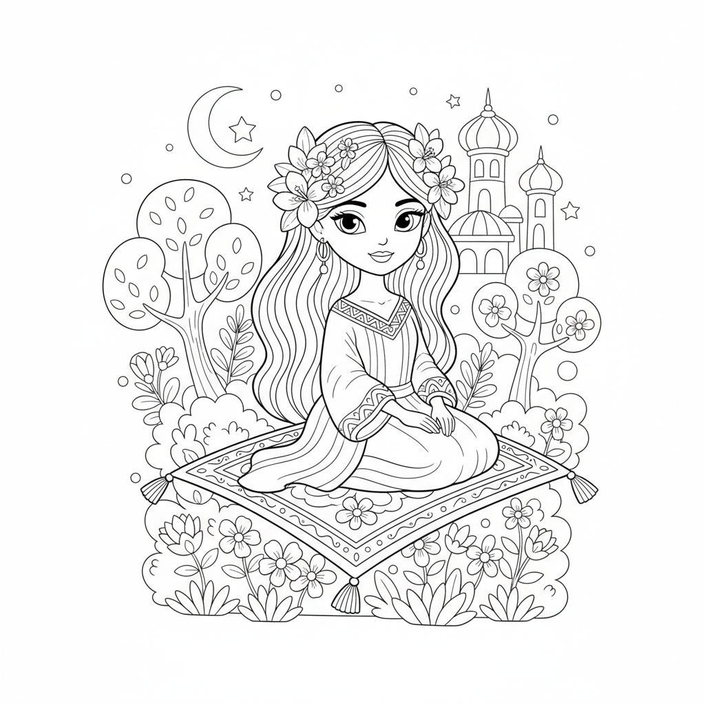 Coloriage jasmine coloriage 2