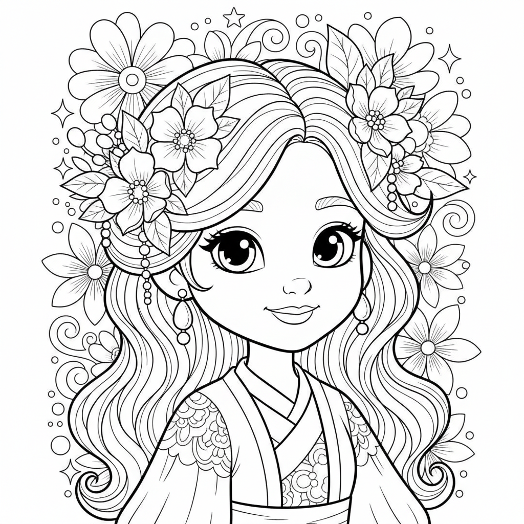 Coloriage jasmine coloriage 4