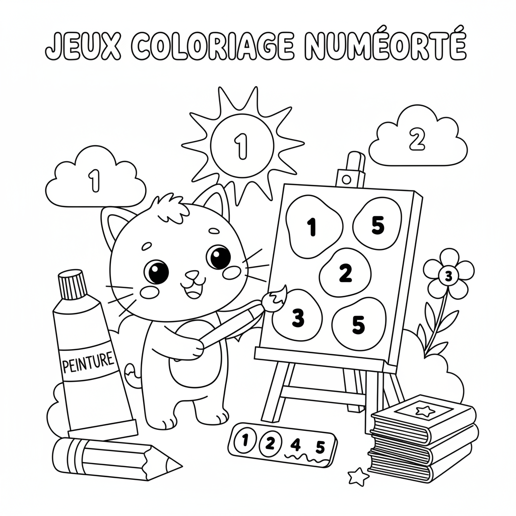 Coloriage jeux coloriage paint by number