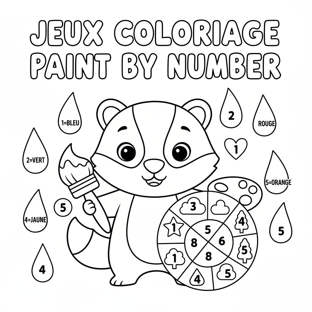 Coloriage jeux coloriage paint by number 4