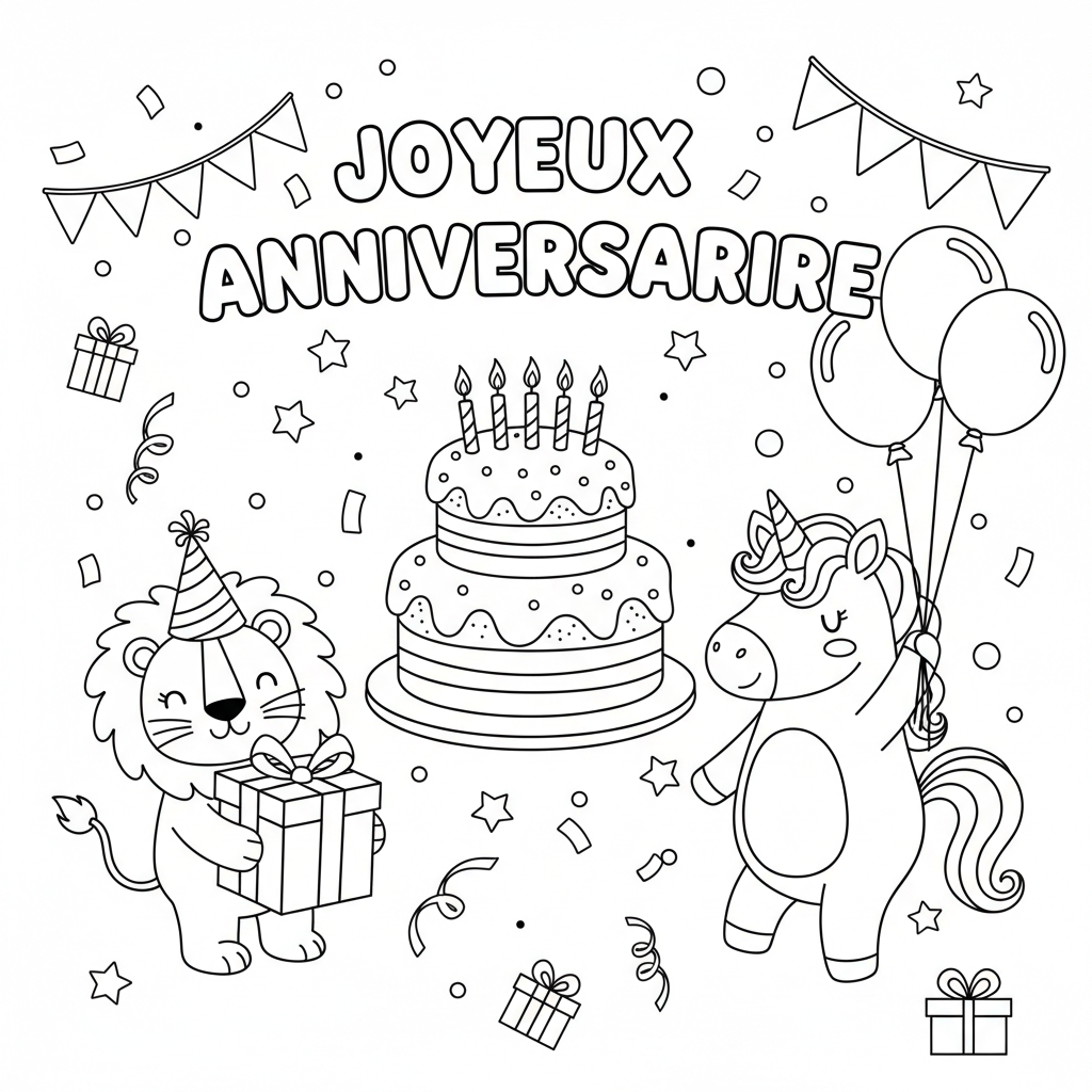 Coloriage joyeux anniversaire coloriage imprimer 2