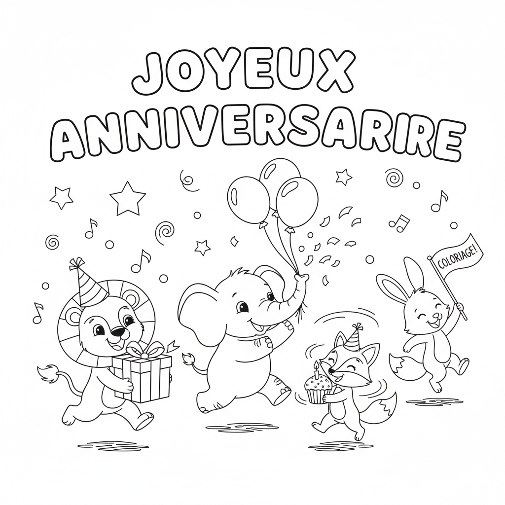 Coloriage joyeux anniversaire coloriage imprimer 5