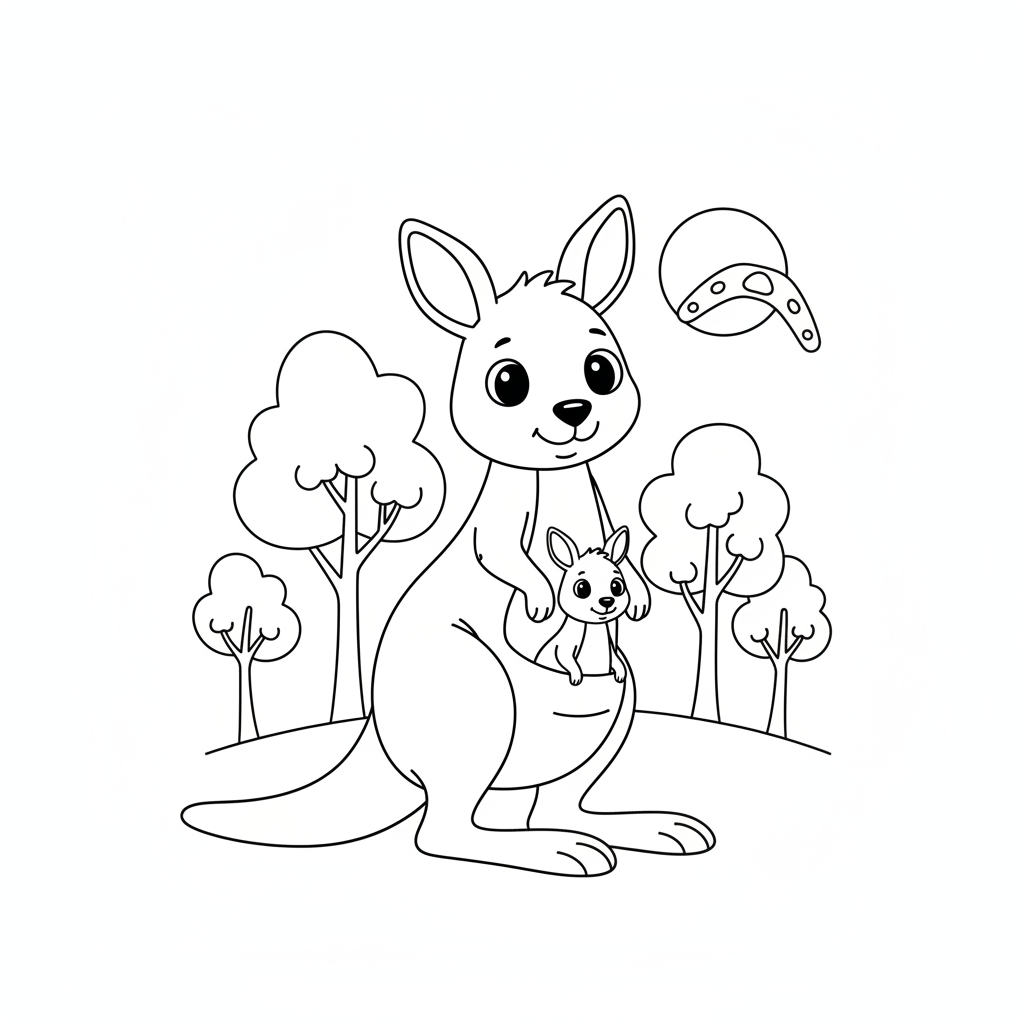 Coloriage kangourou coloriage