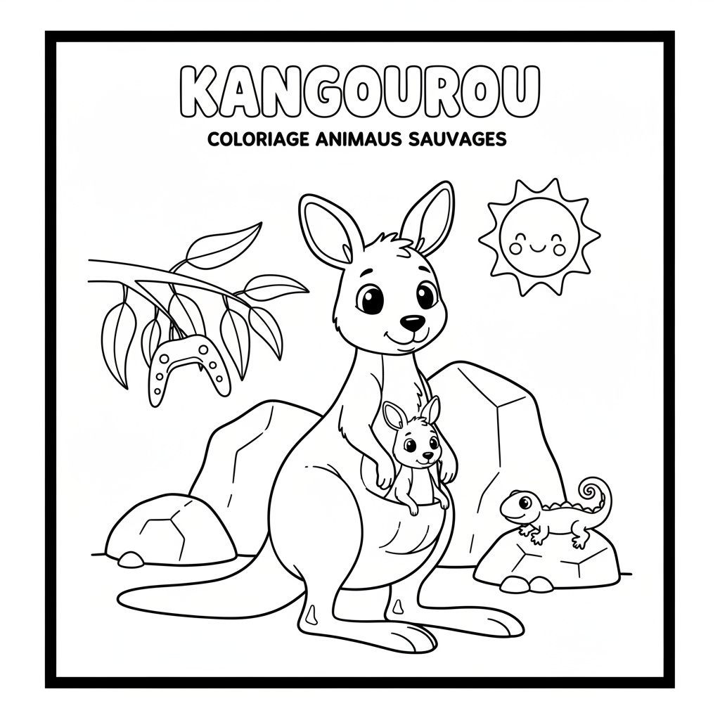 Coloriage kangourou coloriage 2